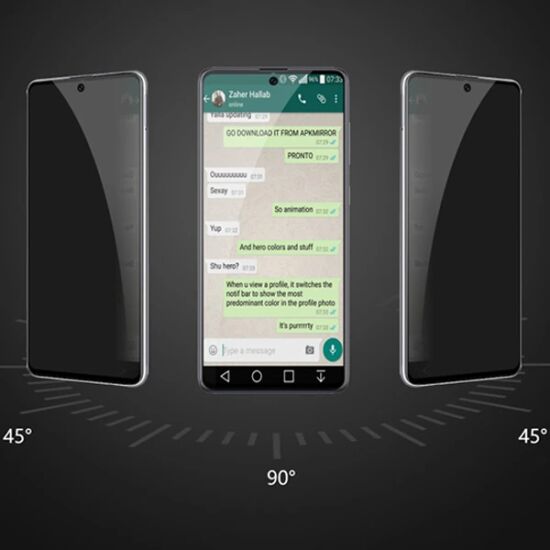 ALLY SM Galaxy A71 3D Full Privacy Gizlilik Tempered Cam Ekran Koruyuc