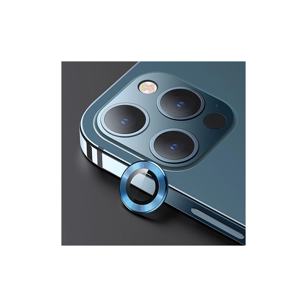 USAMS İphone 12 Pro 3D Metal Çerçeveli Kamera Lens Koruyucu