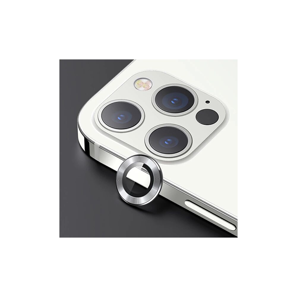 USAMS İphone 12 Pro 3D Metal Çerçeveli Kamera Lens Koruyucu