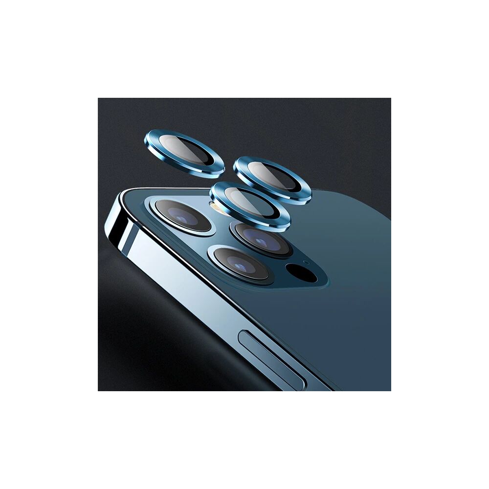 USAMS İphone 12 Pro 3D Metal Çerçeveli Kamera Lens Koruyucu