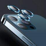 USAMS İphone 12 Pro 3D Metal Çerçeveli Kamera Lens Koruyucu