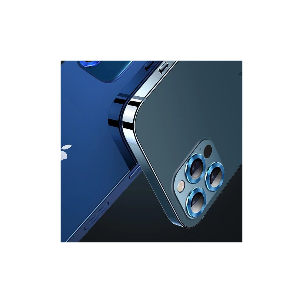 USAMS İphone 12 Pro 3D Metal Çerçeveli Kamera Lens Koruyucu