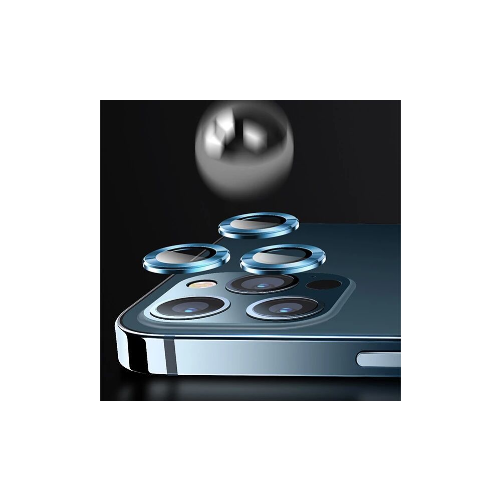 USAMS İphone 12 Pro 3D Metal Çerçeveli Kamera Lens Koruyucu