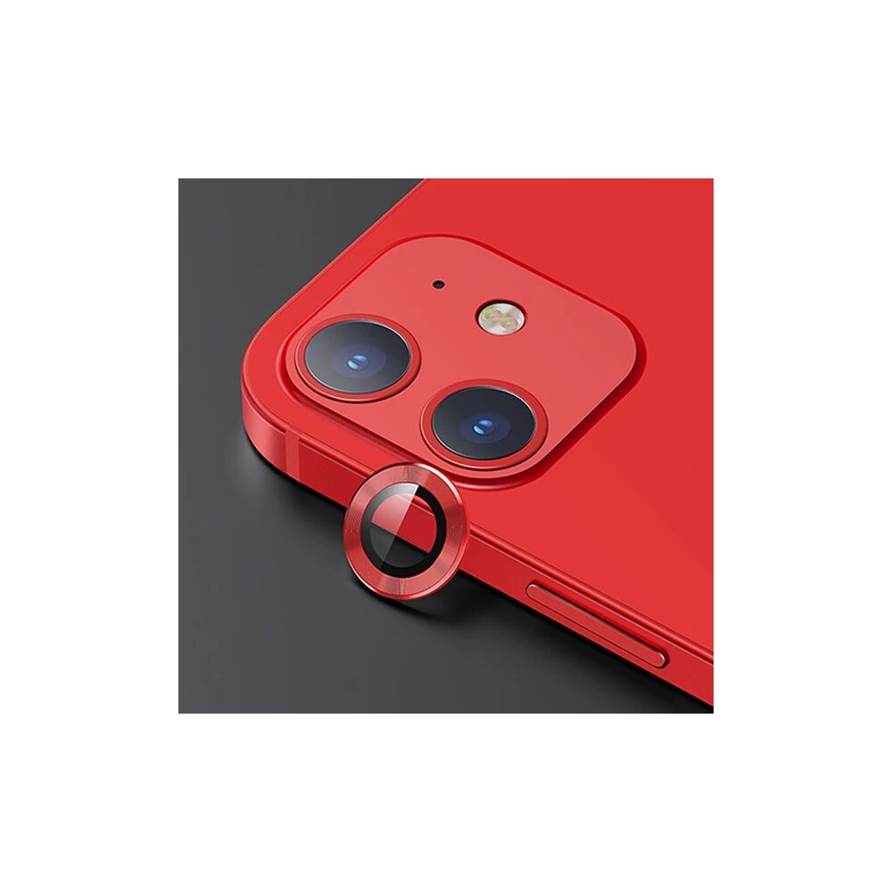 USAMS İPhone 12 - 12 Mini 3D Metal Çerçeveli Kamera Lens Koruyucu
