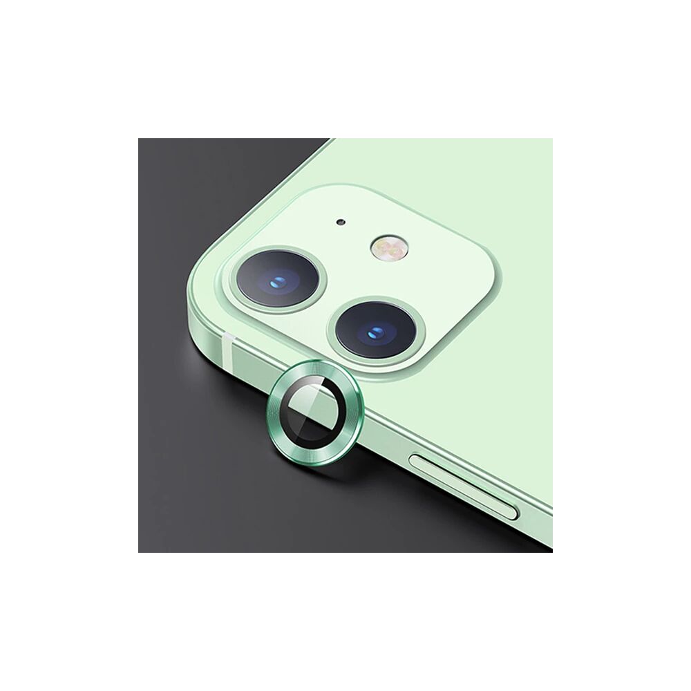 USAMS İPhone 12 - 12 Mini 3D Metal Çerçeveli Kamera Lens Koruyucu