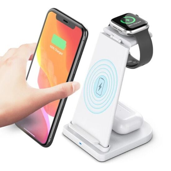 ALLY 15W 3in1 Şarj Standı Wireless Kablosuz Şarj iPhone+iWatch+AirPods