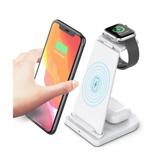 ALLY 15W 3in1 Şarj Standı Wireless Kablosuz Şarj iPhone+iWatch+AirPods