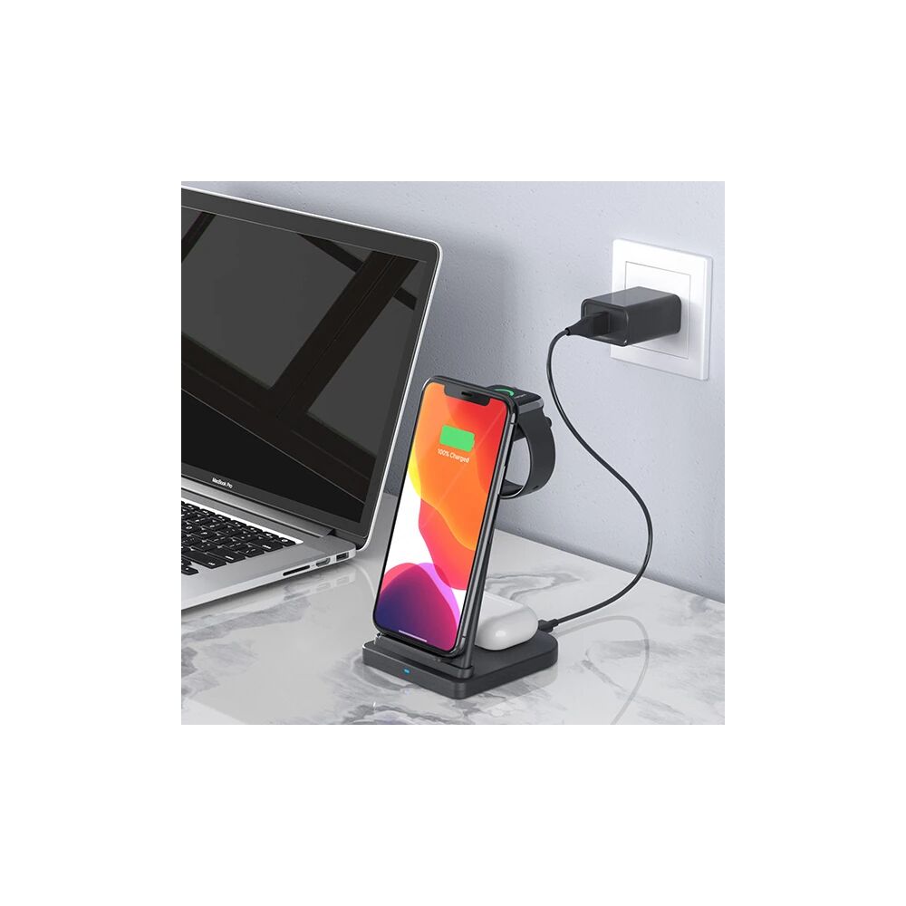 ALLY 15W 3in1 Şarj Standı Wireless Kablosuz Şarj iPhone+iWatch+AirPods