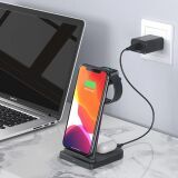 ALLY 15W 3in1 Şarj Standı Wireless Kablosuz Şarj iPhone+iWatch+AirPods