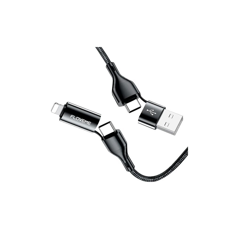 Floveme 4in1 USB To Type C -Type to Type Kablosu+iPhone Başlık USB 1M