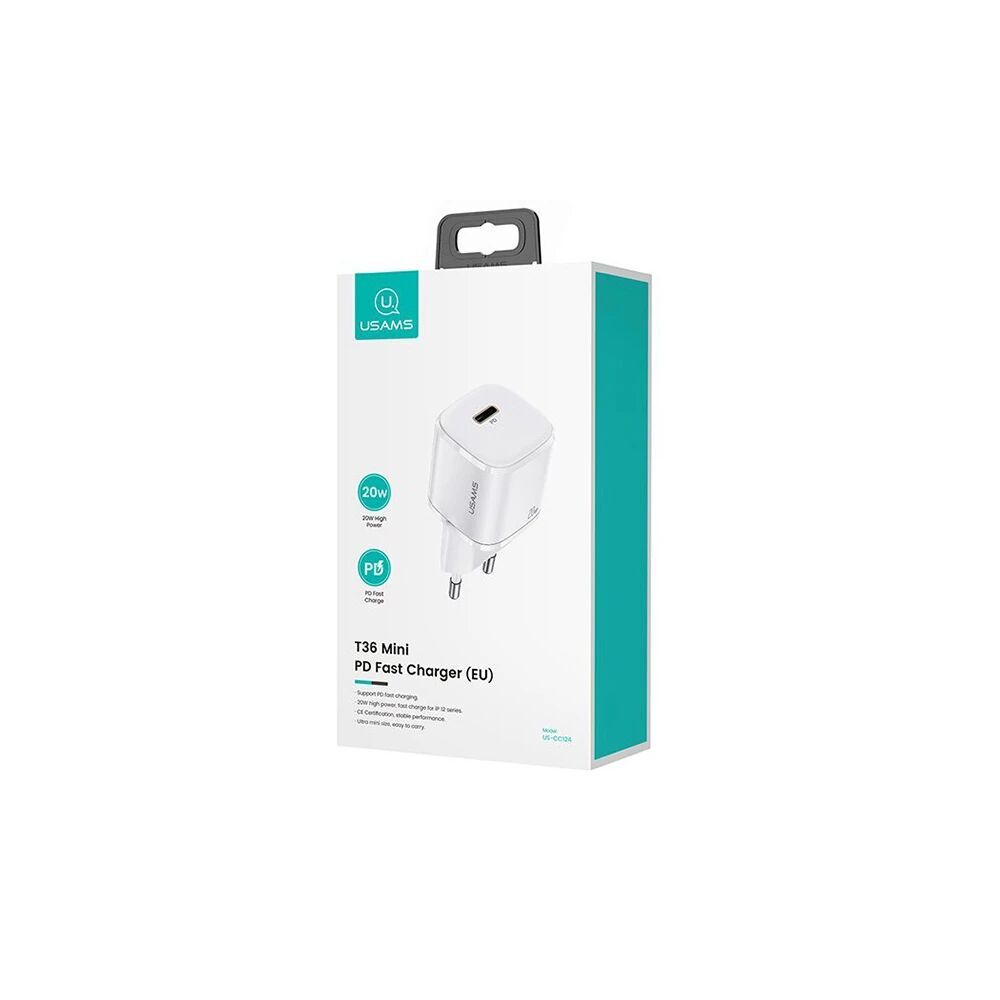 USAMS T36 20W Mini PD Hızlı Şarj Aleti 20W USB-C Güç Adaptörü