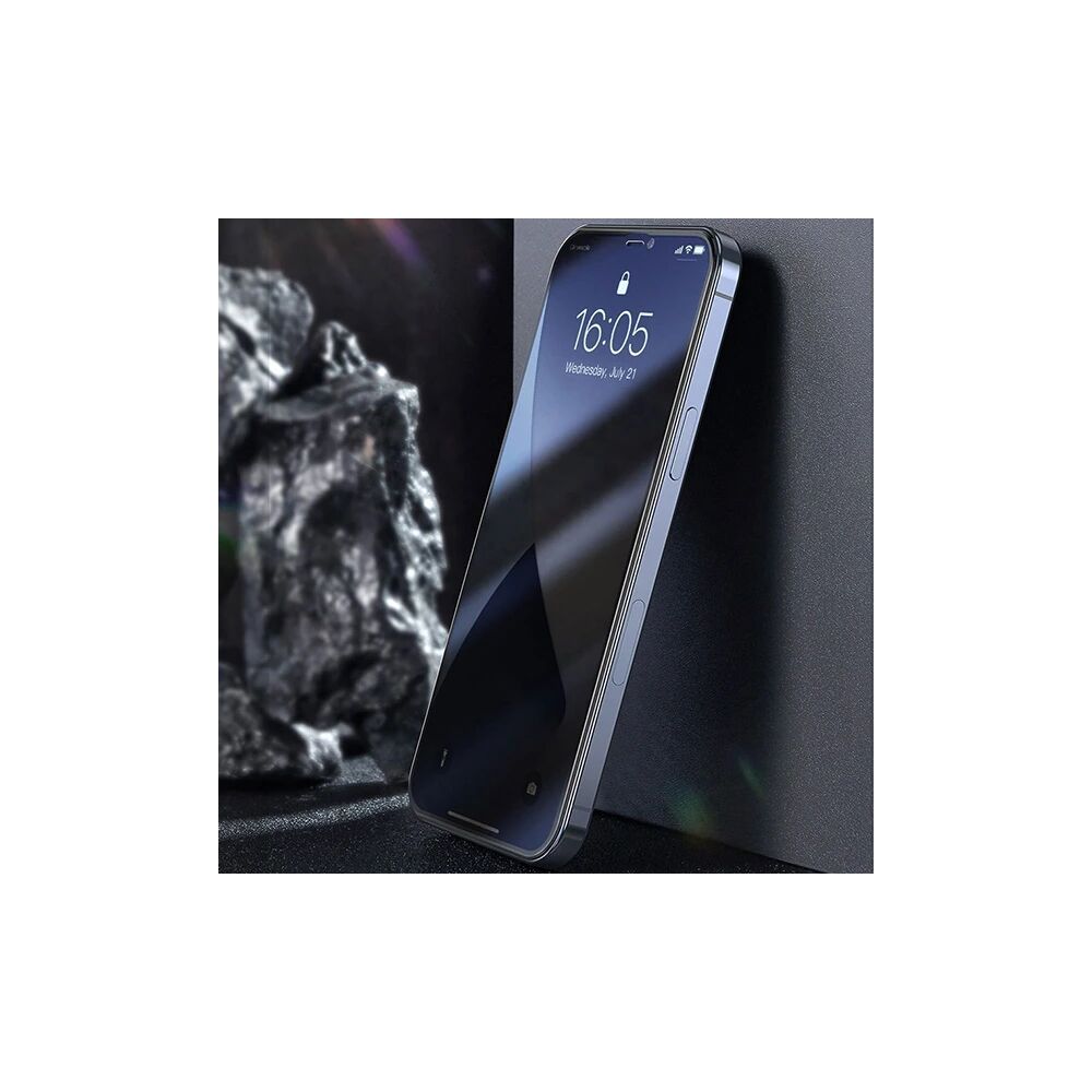 Baseus İPhone 12 Pro Max 6.7 023mm Anti Spy Çerçeveli Tempered Cam Ekr