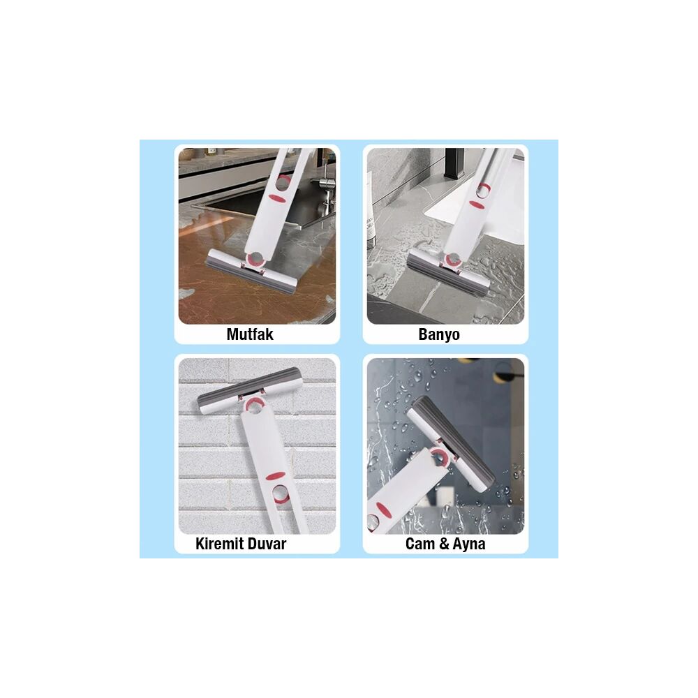 EZERE Çok Amaçlı Mini tezgah üstü Paspas Mini Mop + 2 Yedek Uç