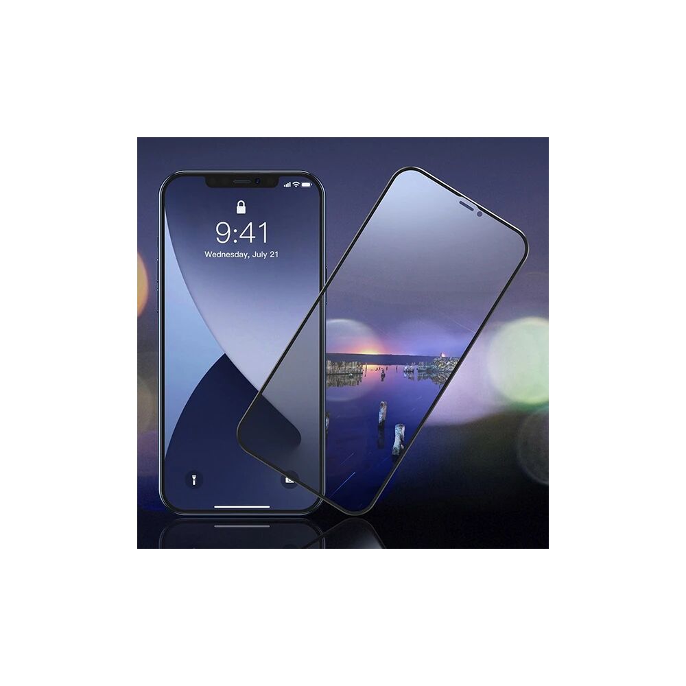 Baseus İPhone 12 mini Ekran Koruyucu 023mm Anti Spy Çerçeveli Tempered