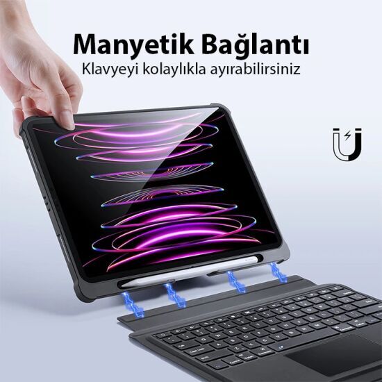 Dux Ducis iPad Pro 12.9 2022/2021/2020 SK Series Kablosuz Bluetooth Kl