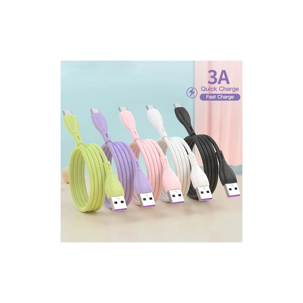 KUULAA Liquid Silicone USB Type C QC3.0 Hızlı Şarj Kablosu 1metre