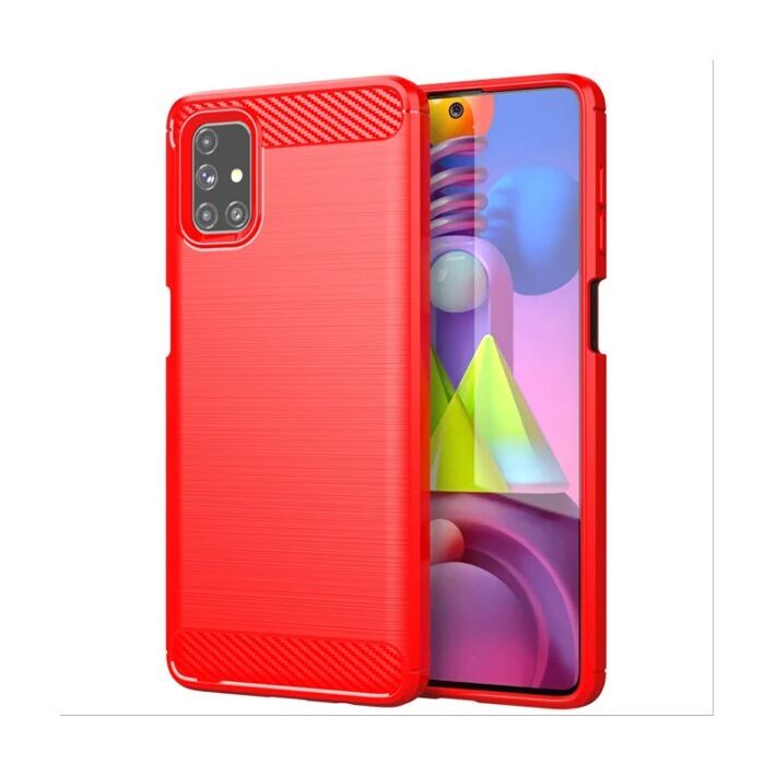 ALLY Samsung Galaxy M51 Brushed Carbon Fiber Silikon Kılıf