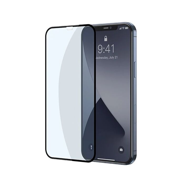 Baseus İPhone 12 Pro Max 6.7 0.3MM Full Anti Blue Light Tempered Cam E