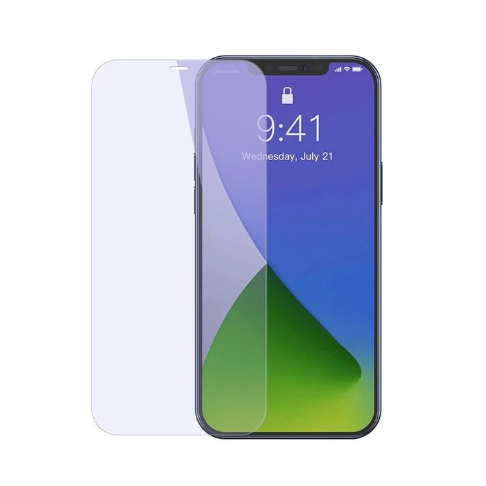 Baseus İPhone 12/12 PRO 6.1 0.3mm Antiblue Cam Ekran Koruyucu 2Adet