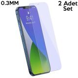 Baseus İPhone 12/12 PRO 6.1 0.3mm Antiblue Cam Ekran Koruyucu 2Adet