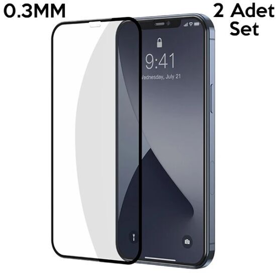 Baseus İPhone 12 Mini 5.4 0.3MM 3D Full Tempered Cam Ekran Koruyucu 2A