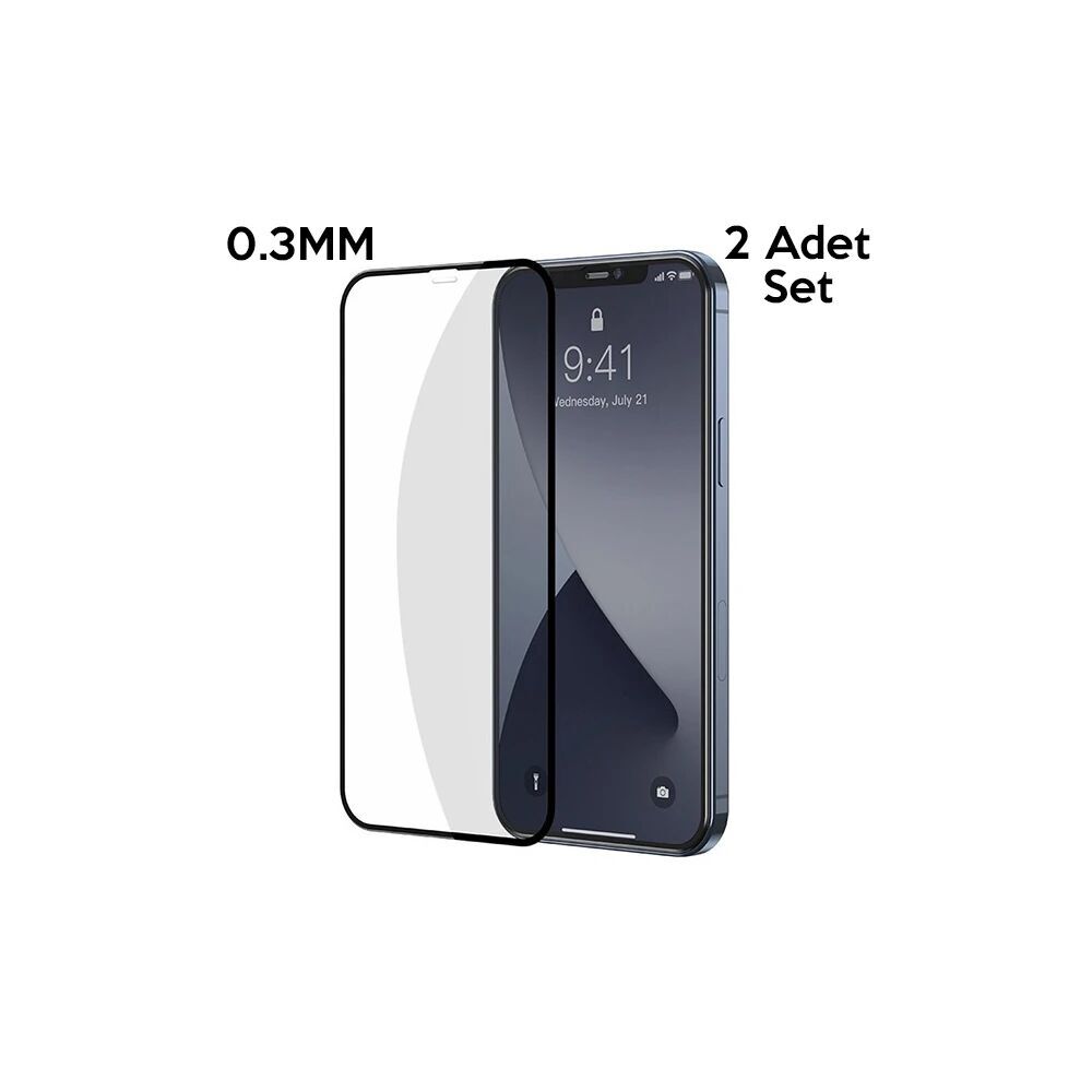 Baseus İPhone 12 Pro Max 6.7 0.3MM 3D Full Tempered Cam Ekran Koruyucu