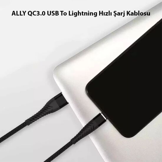 ALLY QC3.0 USB To İPhone Lightning Hızlı Şarj Kablosu