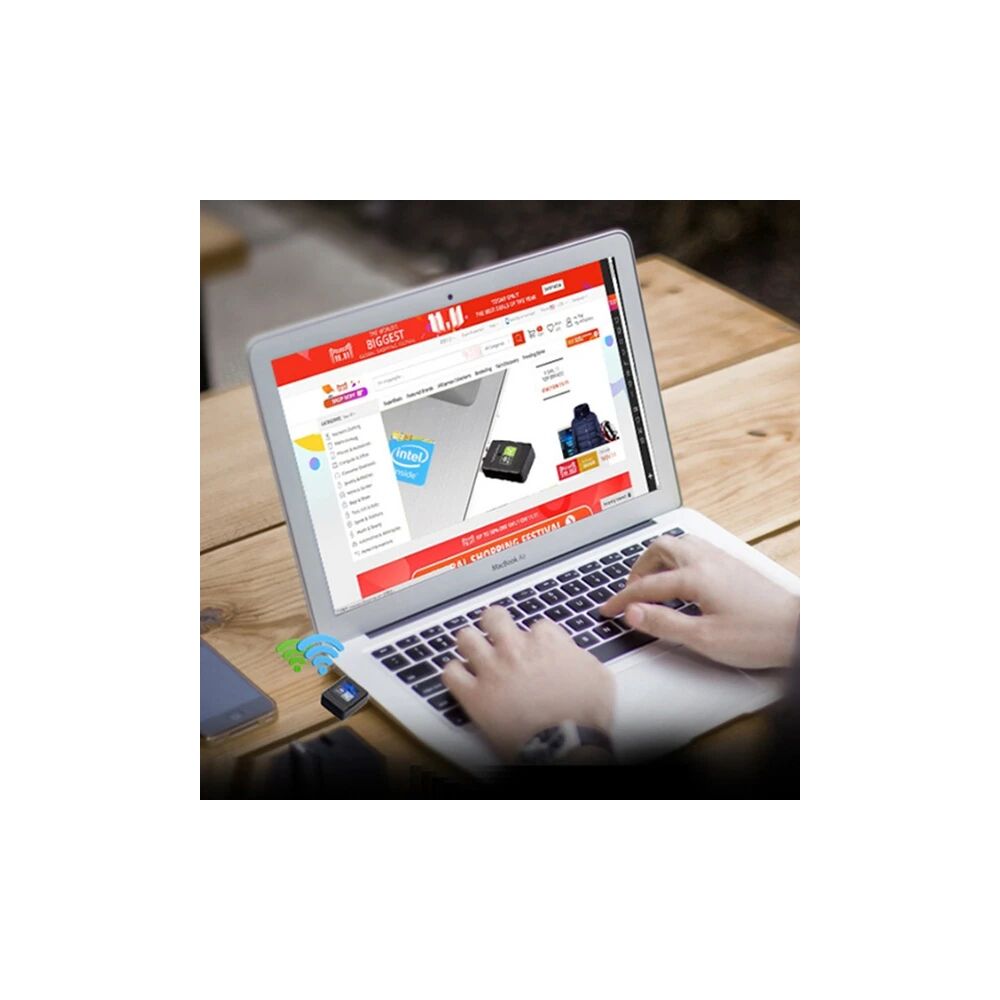 ALLY Çift Bant 600 Mbps 2.4 GHz +5 GHz USB Kablosuz Wifi Adaptör