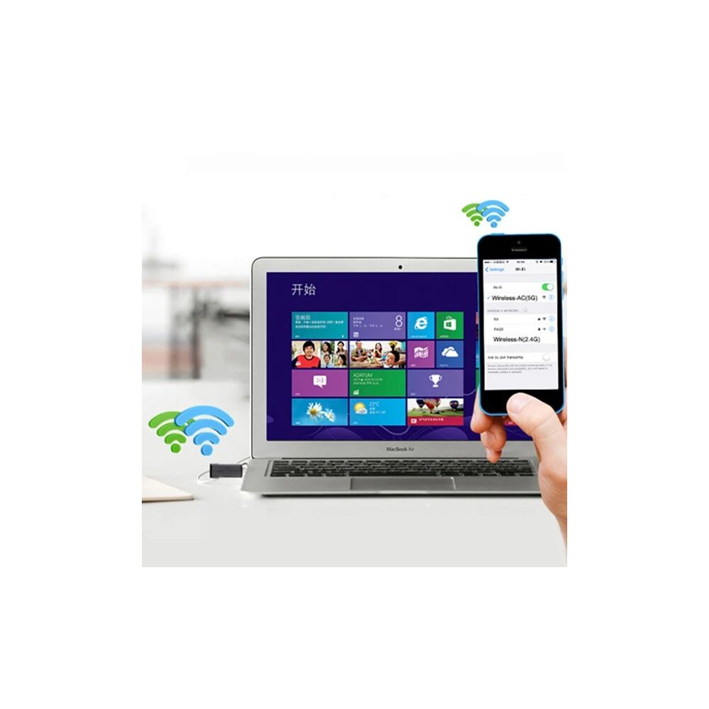ALLY Çift Bant 600 Mbps 2.4 GHz +5 GHz USB Kablosuz Wifi Adaptör