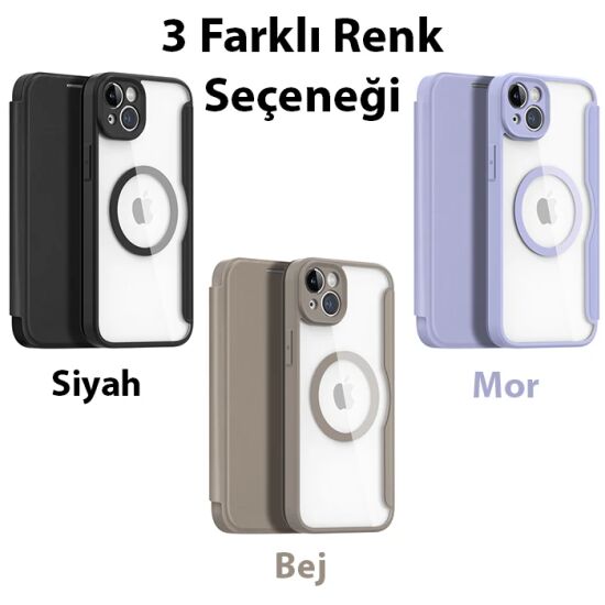 Dux Ducis iPhone 14 6.1 Kılıf Skin X Pro Series MagSafe Kapaklı Kılıf 