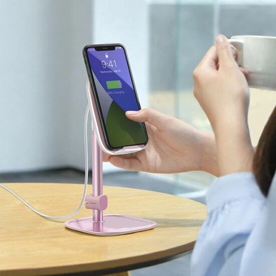 Baseus Literary 15W Kablosuz Şarj Masaüstü Telefon Tutucu Stand Wirele