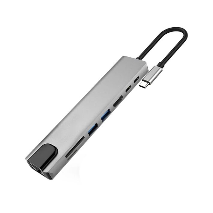 Ally 8 Port Usb 8in1 3.0 Type-C Hdmi 3XUSB+2 PD) RJ45 Hub Adaptör Çokl