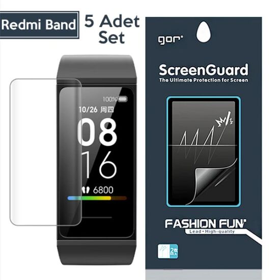 GOR Xiaomi Mi Band 5-4 Akıllı Bileklik Ekran Koruyucu 5 ADET SET
