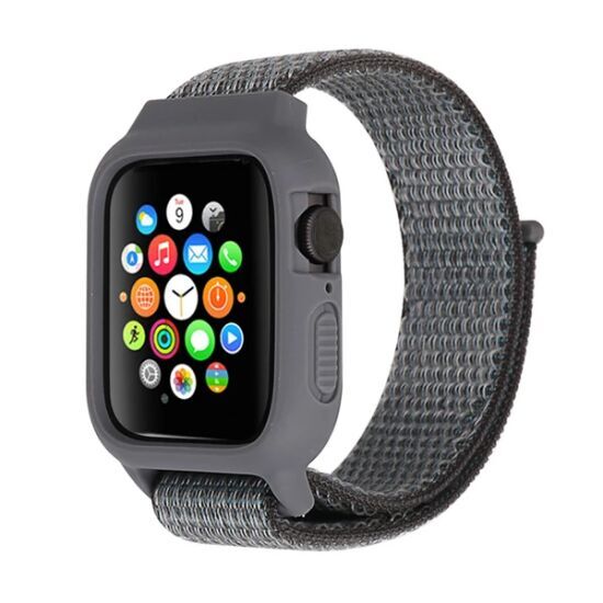 Ally Apple Watch 6-SE-5-4 44mm / 3-2-1 42mm Kayış Kordon Kılıf Silikon
