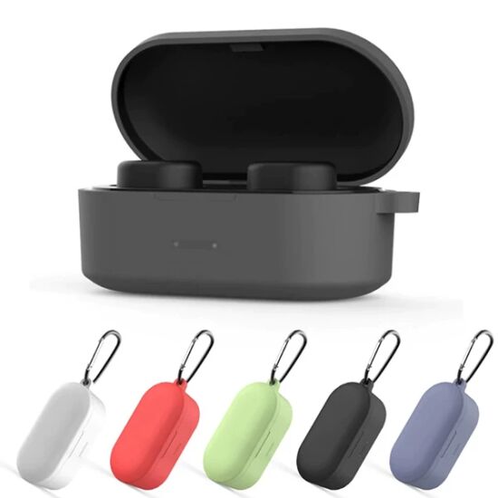 QCY T1S/T2C Bluetooth Kulaklık İçin Silikon Koruma Kılıf+ Anahtarlık