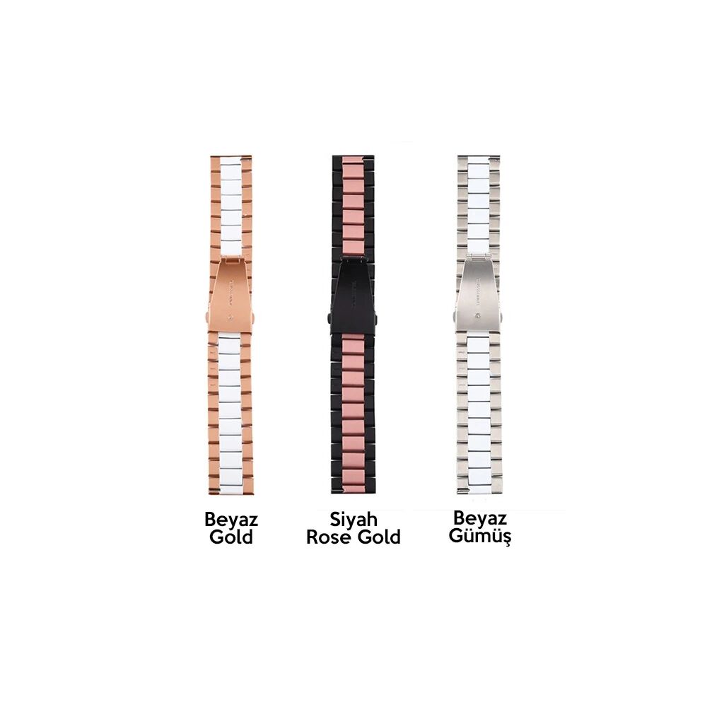 22MM Gear S3 Watch 4 -GT2 GT2E 46MM KayışKordon Seramik Paslanmaz Çeli
