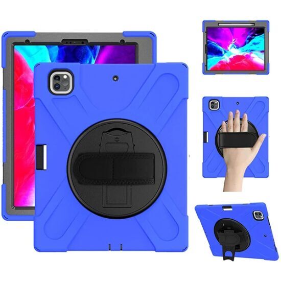 İPad Pro 12.9-inch (2021)-(2020) Kılıf Kalem Yerli 3 Katmanlı Standlı 