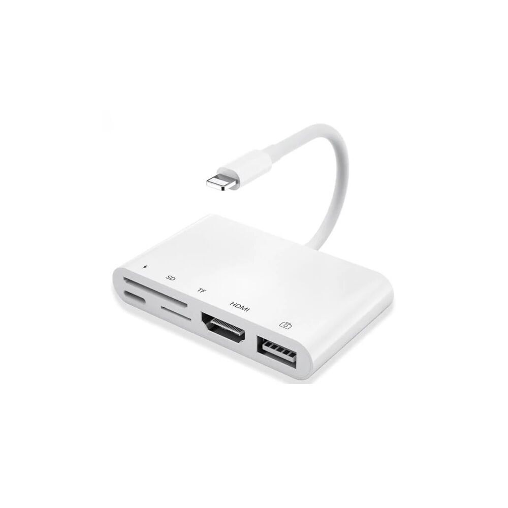 Ally 5in1 Lightning HDMI Dijital Av Adaptör+ Otg USB Hub Kamera TF SD 
