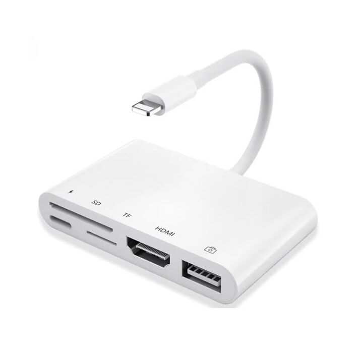 Ally 5in1 Lightning HDMI Dijital Av Adaptör+ Otg USB Hub Kamera TF SD 