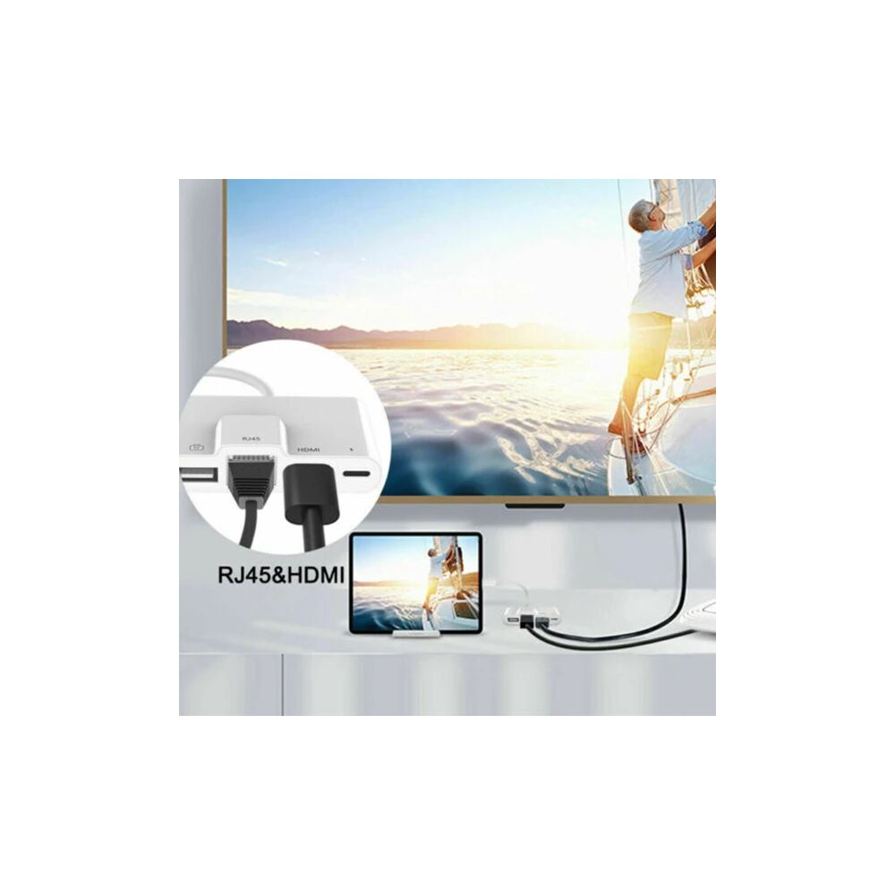 ALLY İPhone 3İN1 Lightning HDMI RJ45 OTG Digital AV Adaptör Hub