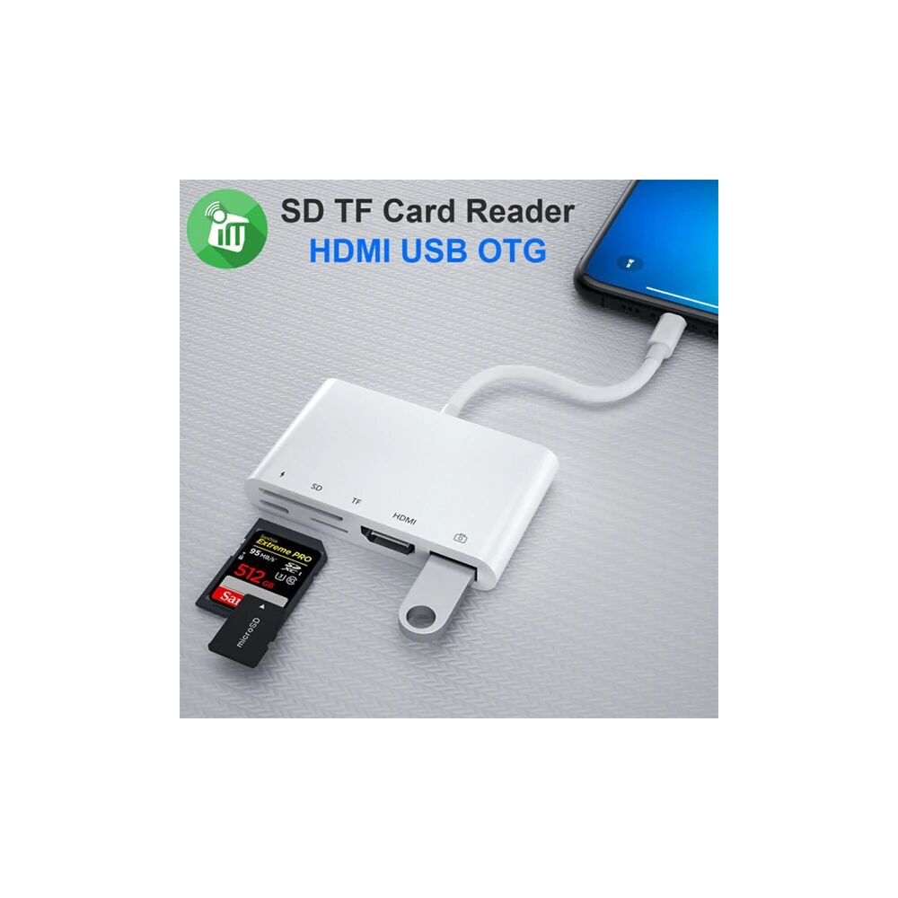Ally 5in1 Lightning HDMI Dijital Av Adaptör+ Otg USB Hub Kamera TF SD 