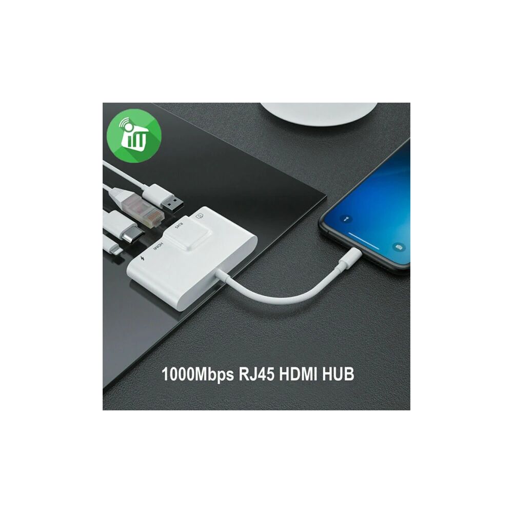 ALLY İPhone 3İN1 Lightning HDMI RJ45 OTG Digital AV Adaptör Hub
