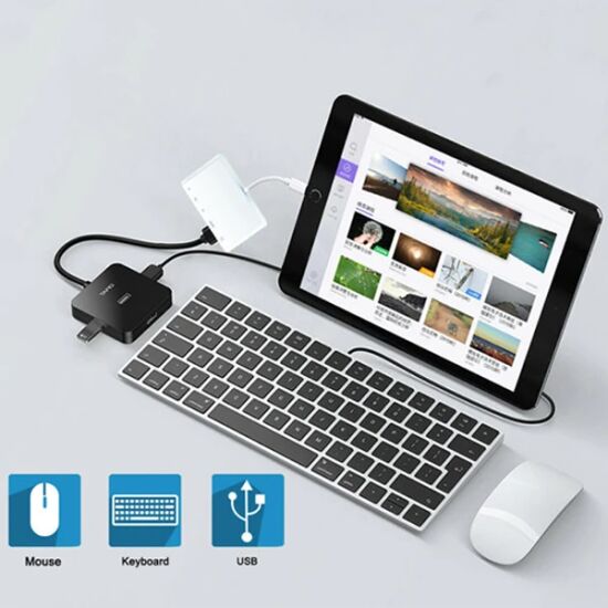 Ally 5in1 Lightning HDMI Dijital Av Adaptör+ Otg USB Hub Kamera TF SD 