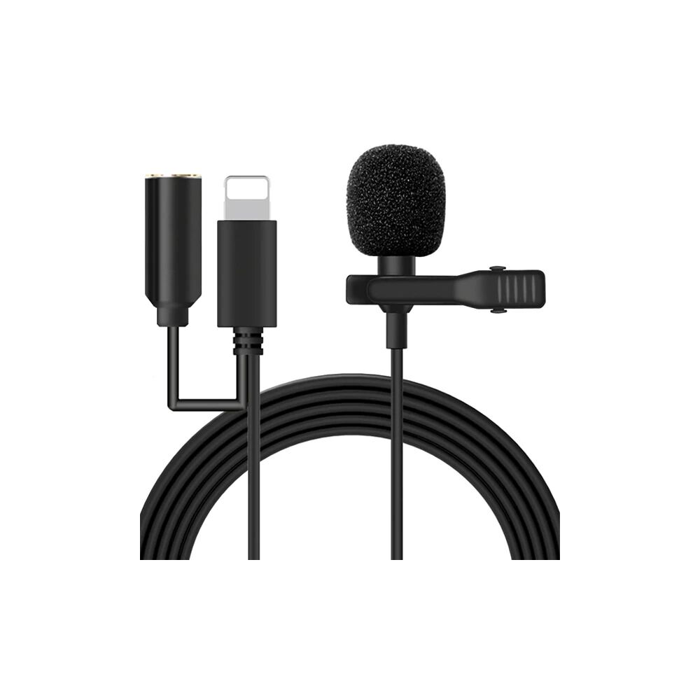 ALLY iPhone Lightning Yaka Mikrofonu+3.5MM jack Profesyonel Youtuber M