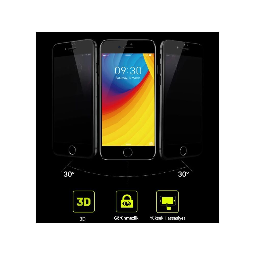 KUULAA İPhone 6S-6 Plus 3d Full Privacy Gizlilik Kırılmaz Cam Ekran Ko