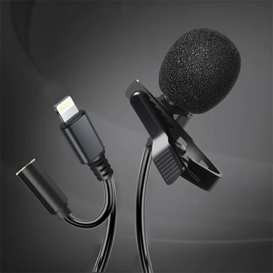 ALLY iPhone Lightning Yaka Mikrofonu+3.5MM jack Profesyonel Youtuber M