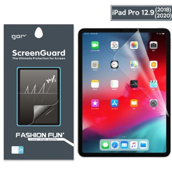 Gor Apple iPad Pro 12.9 (2021)- (2020)- (2018) Darbe Emici Ekran Koruy