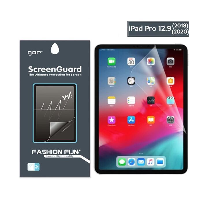 Gor Apple iPad Pro 12.9 (2021)- (2020)- (2018) Darbe Emici Ekran Koruy