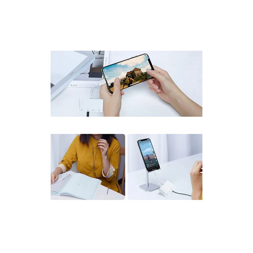 ALLY Andriod Usb Type C 4in1 Otg Ses Adaptörü Çift DC 3.5MM Jack