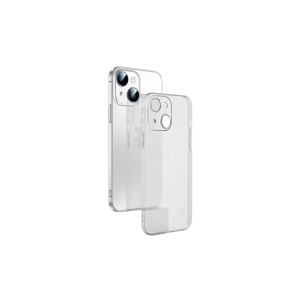 Ally iPhone 14 Plus 6.7inch Frosted Glass Şeffaf Kamera Korumalı Kılıf